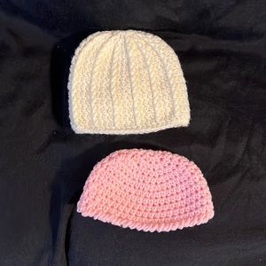 Handcrafted, crocheted, baby hats